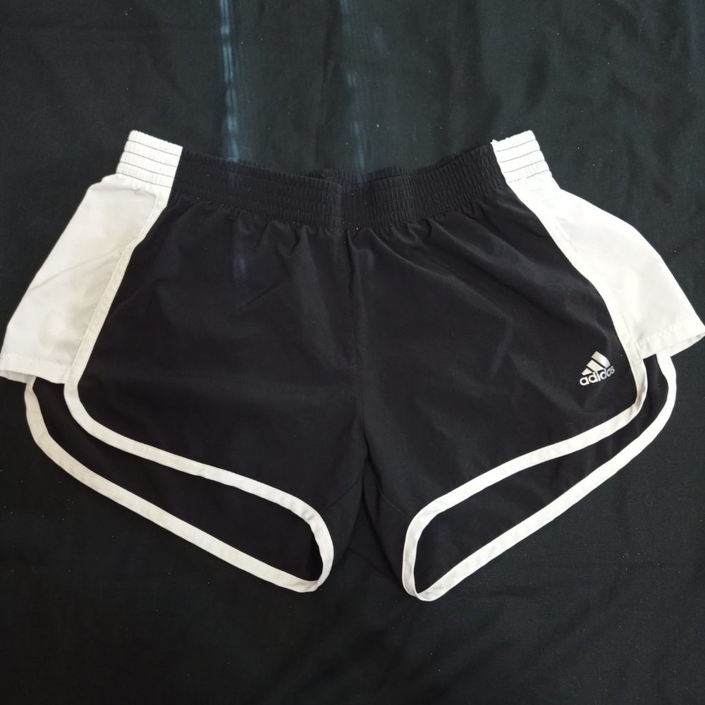Adidas Woven Shorts Women's Size M Black And White